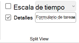 Imagen de la casilla Detalles en la pestaña Ver.