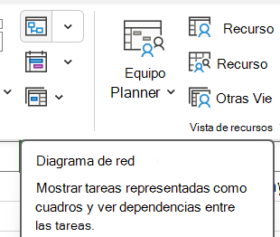 Imagen del botón Diagrama de red en la pestaña Vista.