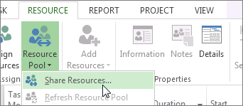 Abra Compartir recursos desde el grupo de recursos