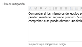 Plan de mitigación