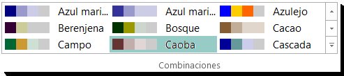 Galería de selección de combinaciones de colores