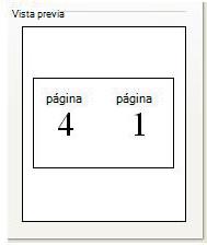 Vista previa de configuración de impresión de folleto