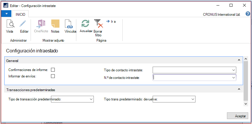 Configuración de Intrastat