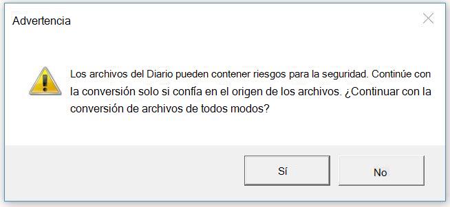 la captura de pantalla de la advertencia