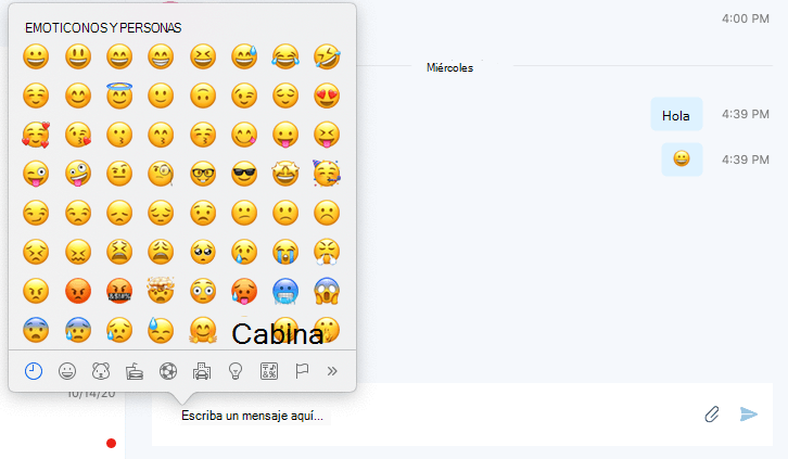 Vista emoticonos de SFB para Mac
