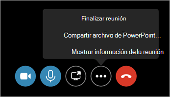 Comando Finalizar reunión