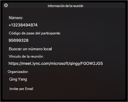Invitar a usuarios a una reunión mediante