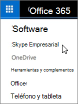 Lista de software de Office 365 con Skype Empresarial