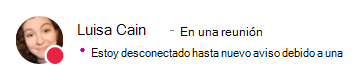 Mensaje de presencia para Luisa