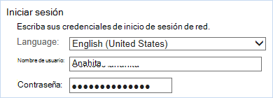 Iniciar sesión con las credenciales de inicio de sesión de red