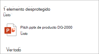 Aparece un cuadro de diálogo en el que se indica qué archivos ha desprotegido.