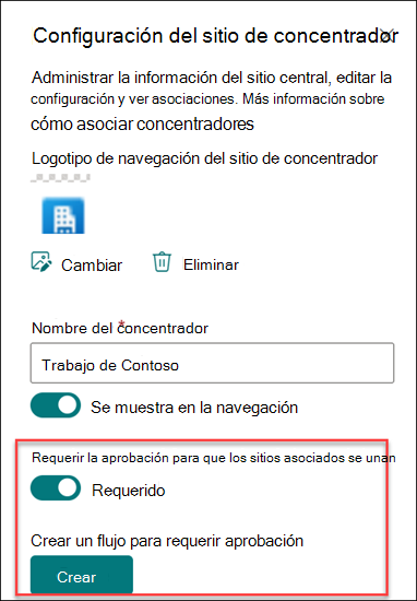 Captura de pantalla de la creación del flujo de aprobación