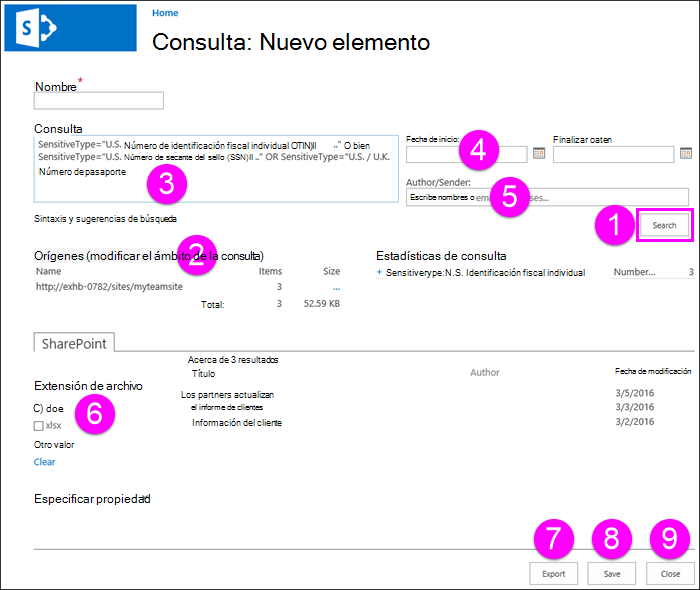 Nueva página de consulta