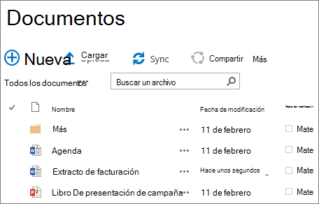 Biblioteca del sitio de SharePoint