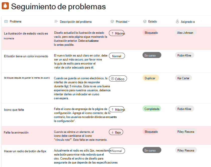 Crear una nueva experiencia de vista previa de seguimiento de problemas