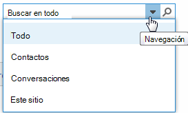 Captura de pantalla del cuadro de búsqueda