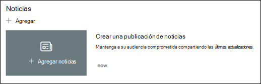 Versión preliminar del elemento web Noticias.