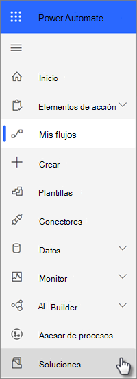 Soluciones en la navegación en Power Automate