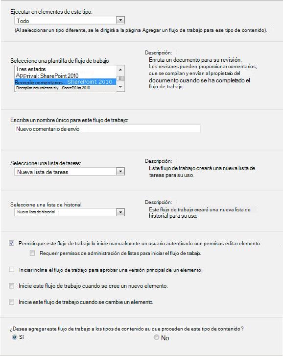 Primera página del formulario de iniciación