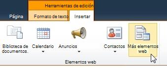 Haga clic en Más elementos web