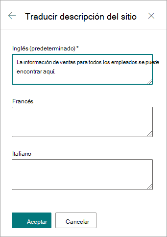 Traducir descripción del sitio