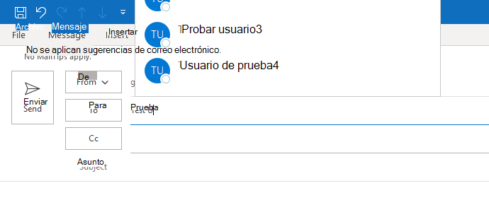 La imagen muestra Autocompletar para Outlook. Autocompletar solo es parcialmente visible.