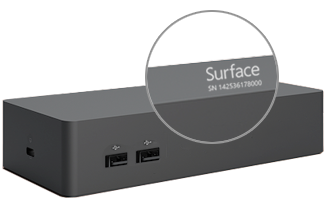Número de serie en Surface Dock