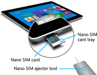 Insertar nano SIM en Surface 3 (4G-LTE)