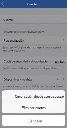 Quitar cuenta