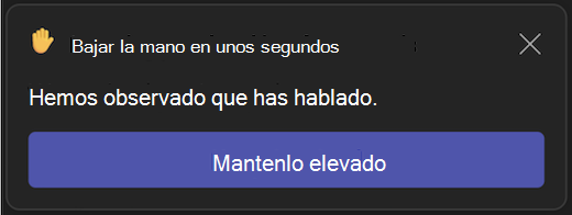 IU de bajada automática de la mano levantada