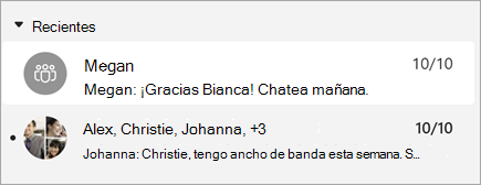 Captura de pantalla de mensajes con una vista previa del mensaje que también muestra la marca de tiempo.