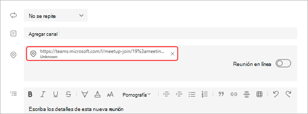Captura de pantalla que muestra cómo conectar un MTR a un evento en directo en Teams.