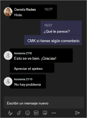 Captura de pantalla que muestra la vista del organizador cuando los nombres están ocultos en la reunión o seminario web de Teams.