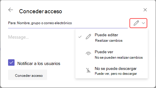 Imagen con el icono de edición resaltado para administrar el acceso a las grabaciones.