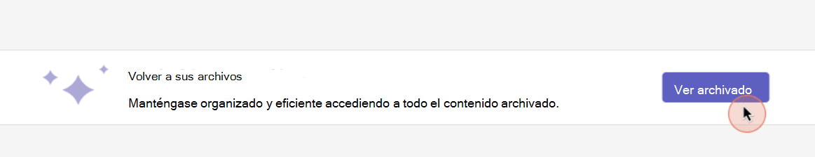 Captura de pantalla del banner de pie de página en la parte inferior de la pestaña en curso con la opción de ver cursos archivados