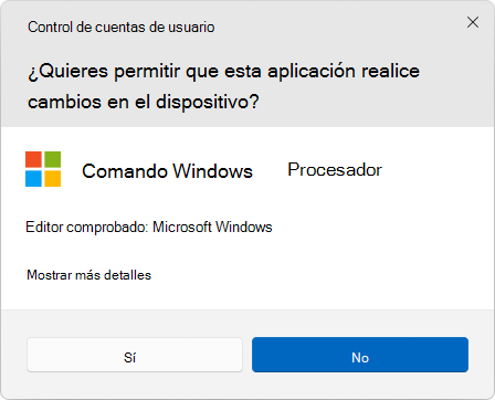 Screenshot of the UAC dialog box.