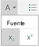 Subíndice y superíndice