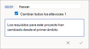 Etiquete de nuevo un nombre de transcripción o editar la sección.