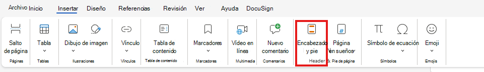 Escriba H&F desde la cinta de opciones