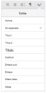 Estilos de formato