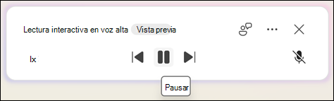 Para pausar Lectura en voz alta, selecciona Pausar.