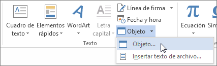Insertar objeto