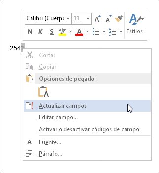 Comando Actualizar campo