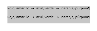 Texto que debe convertirse en tabla