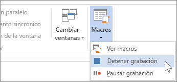 Comando Detener grabación