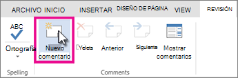 Agregar un comentario nuevo en la Vista de edición