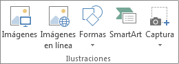 Grupo Ilustraciones de la pestaña Insertar en Excel