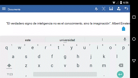 El dedo toca el botón Atrás de Android para cerrar el teclado