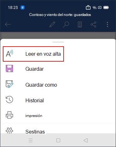 Pulsa Lectura en voz alta
