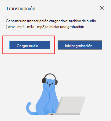 Seleccione Cargar audio